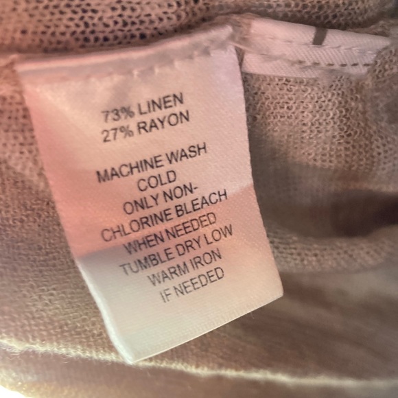 ❤️🔥5/20$ LOFT💫 Women’s Tan/White Loose and Casual Short Sleeve Top - Picture 5 of 5